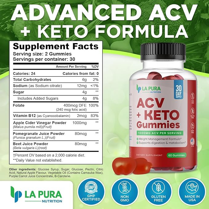 ACV 1000 mg + Keto Gummies
