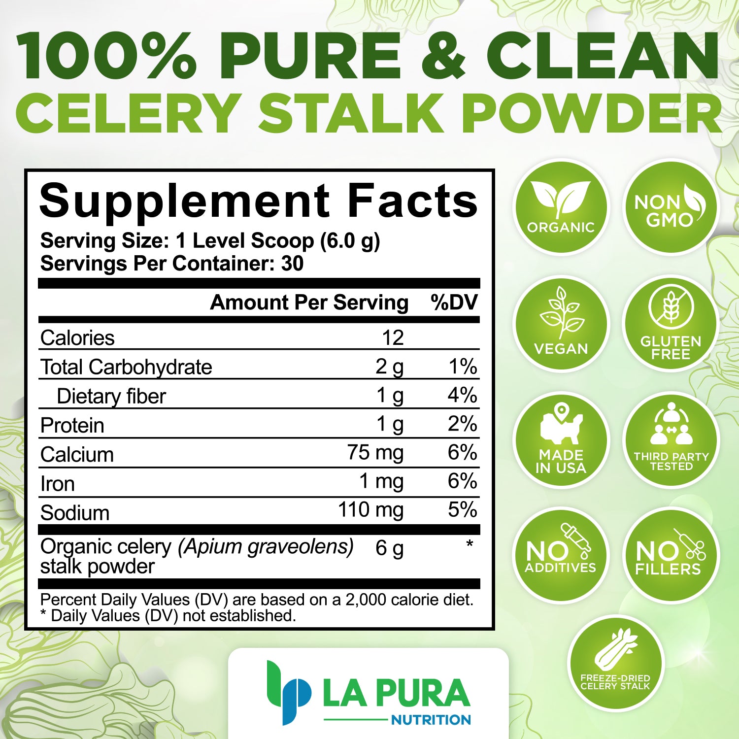 Pura Organic Celery Powder Detox Cleanse